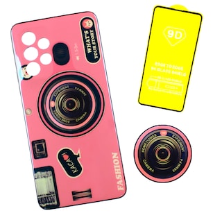 Foto 1 | Kit Triche para Samsung Galaxy A53 5g Case Cámara color Rosa + So + Cristal 9d