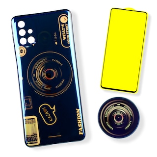 Foto 1 | Kit Triche para Samsung Galaxy M51 Case Cámara color Negro Tornasol + So + Cristal 9d