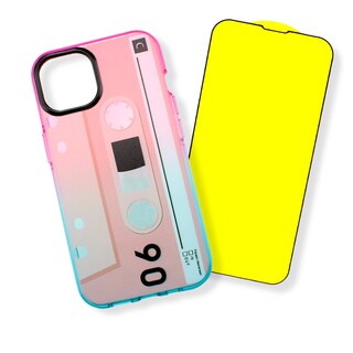 Foto 1 | Kit Triche para iPhone 13 Case Cassette Rosa + Cristal 9D