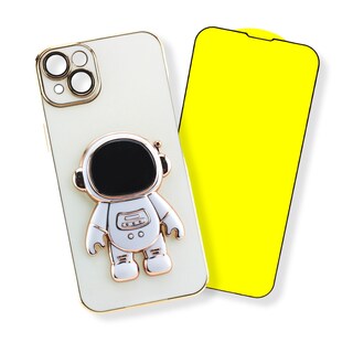 Foto 1 | Kit Triche para iPhone 14 Plus Case Astronauta 3D Blanco + Mica 9D