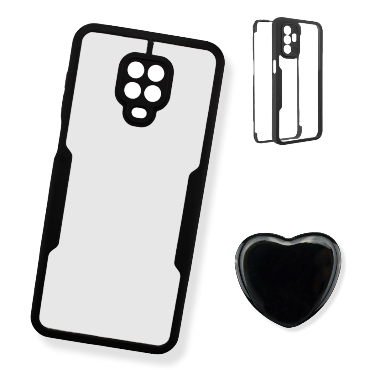 Foto 2 pulgar | Kit Triche color Negro para Xiaomi Note 9S / 9 Pro Case Full 360 Premium + SCLV
