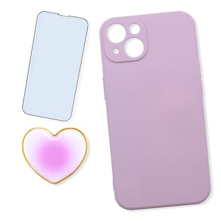 Foto 1 | Kit Triche color Púrpura para iPhone 13 Case Lisa + So + Cristal 9D