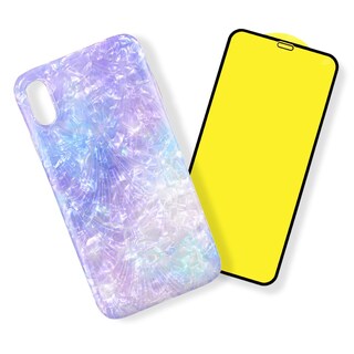 Foto 1 | Kit Triche Multicolor para iPhone XR Case Mar Mármol + Cristal 9D