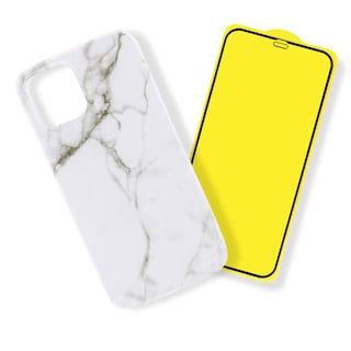 Foto 1 | Kit Triche para iPhone 12 Pro Max Case Mármol Mate Blanco + Cristal 9d