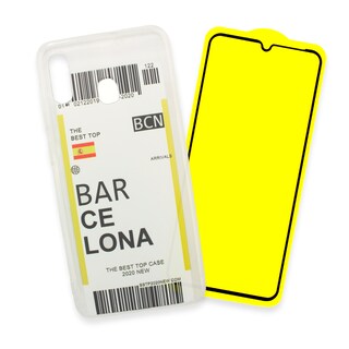 Foto 1 | Kit Triche para Samsung Galaxy A20 / A30 Case Ticket Barcelona + Cristal 9d