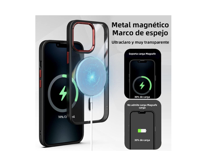 Foto 3 pulgar | Funda para iPhone 12 Pro Max Funbu con Case Transparente Magsafe
