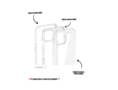 Foto 2 | Funda Uso Rudo para iPhone Funbu 12 Transparente