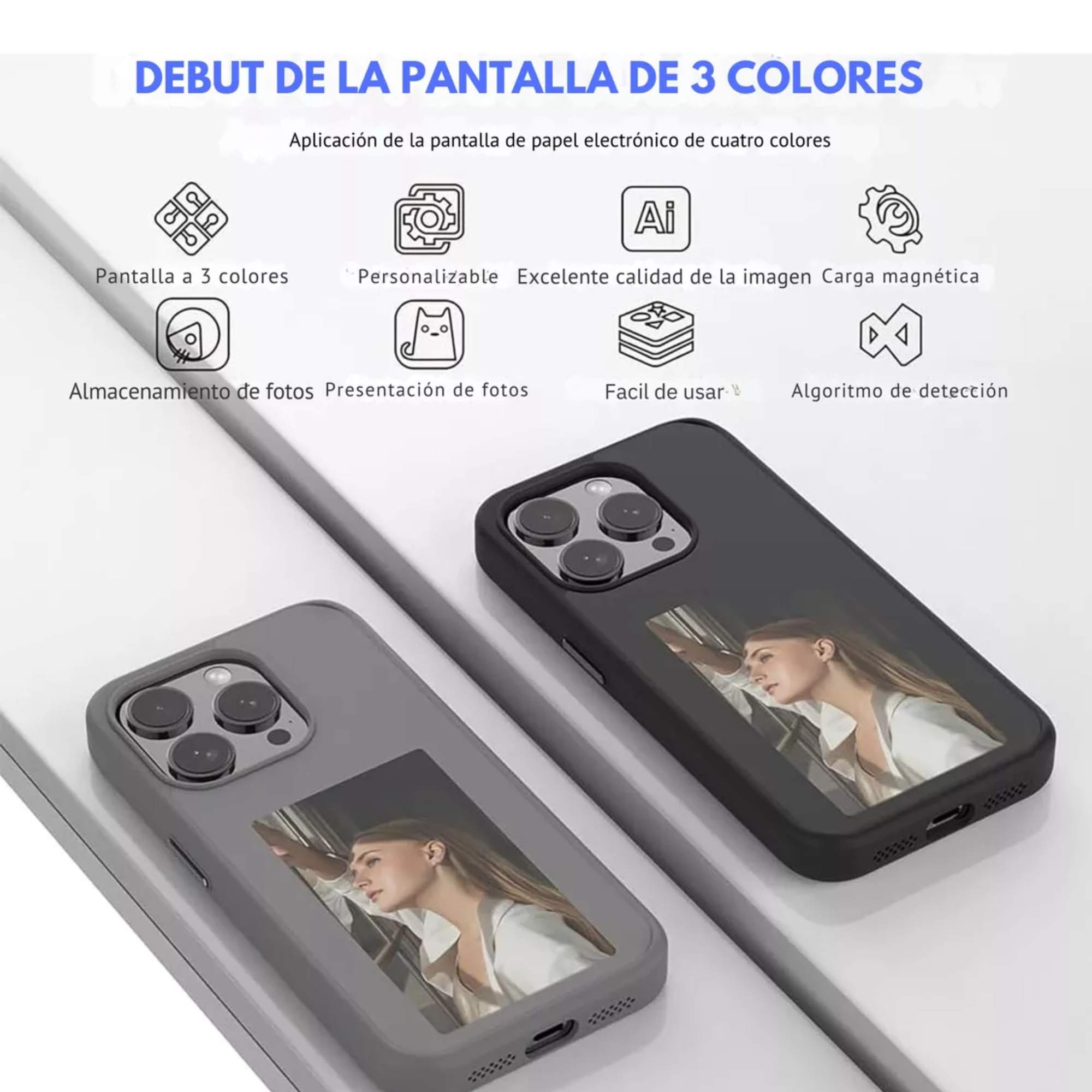 Foto 8 pulgar | Funda Tinta Inteligente Pantalla Personalizable Mr. Gadgets para Iphone 13/14 Case Con Pantalla De Tinta Electr