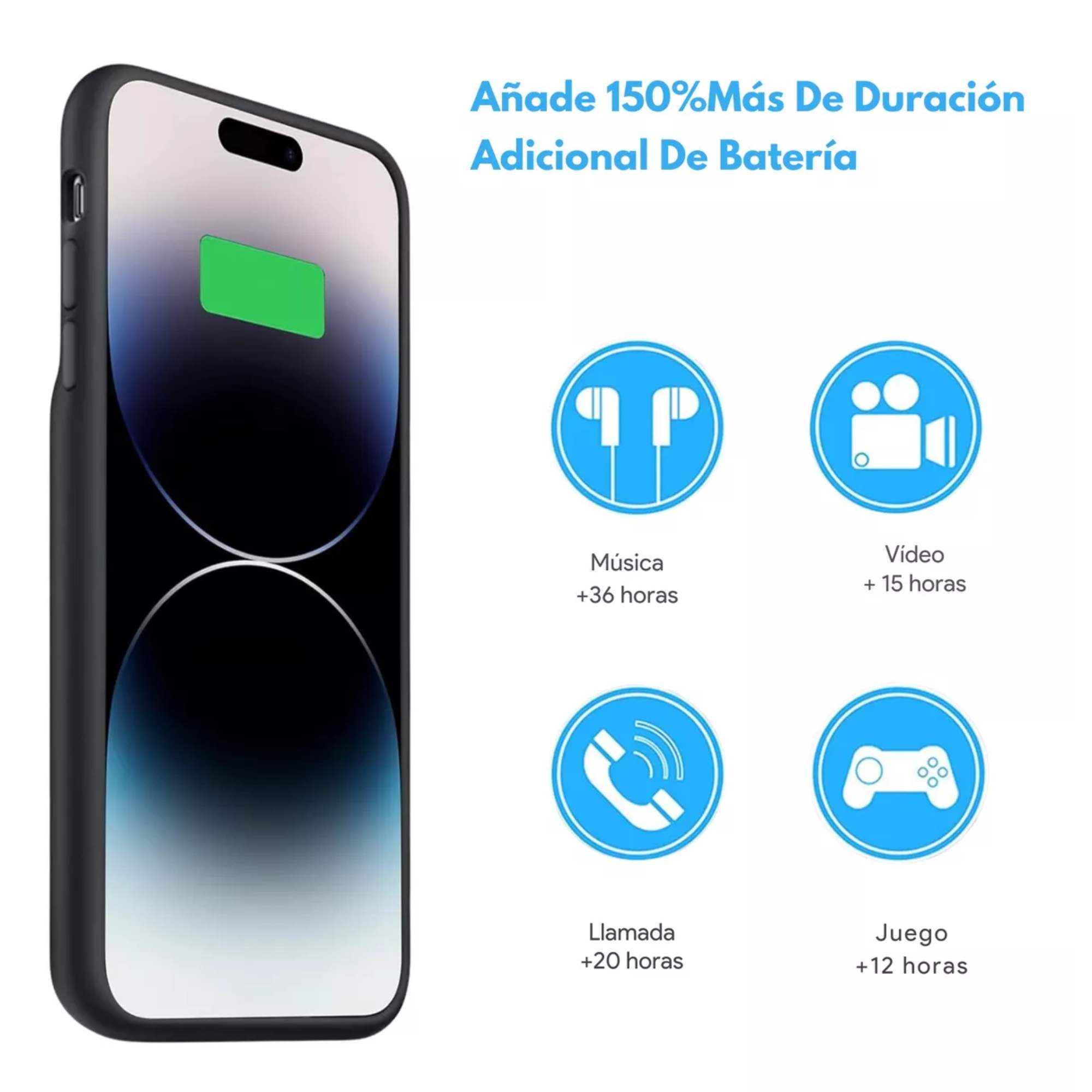 Foto 8 pulgar | Funda Cargador Powerbank 7000 Mah para iPhone 15 Plus Protección 2 en 1