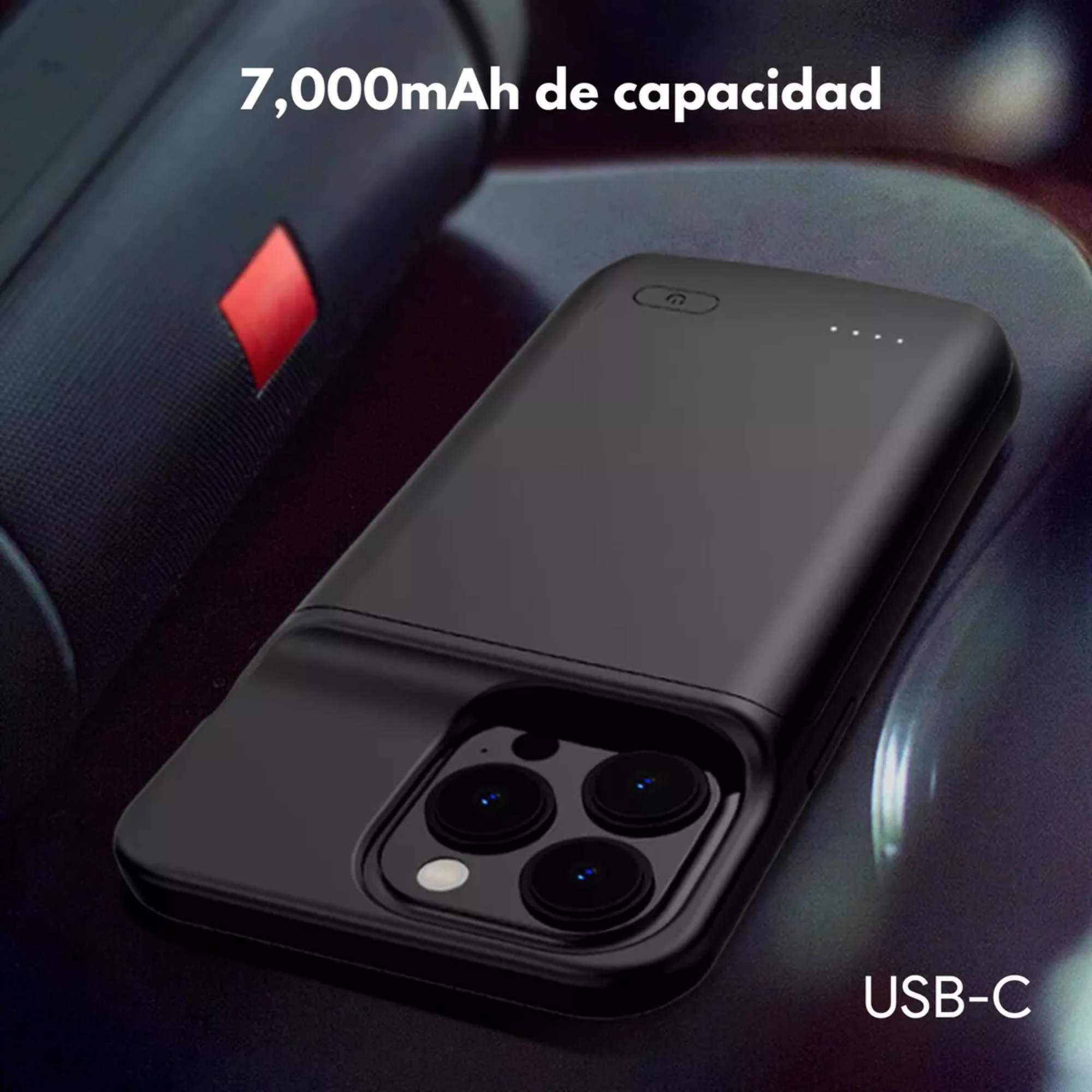 Foto 8 | Funda Cargador Powerbank 7000 Mah para iPhone 15 Protección 2 en 1