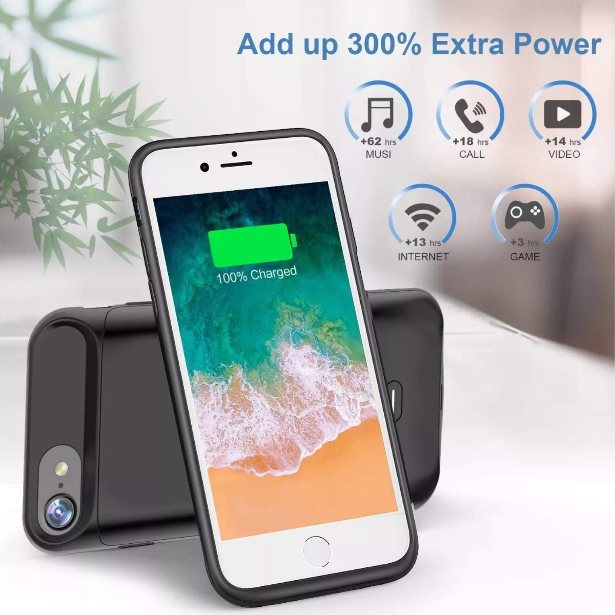 Foto 7 pulgar | Funda Cargador Powerbank Para Iphone 6/7/8/se 2022 6000mah