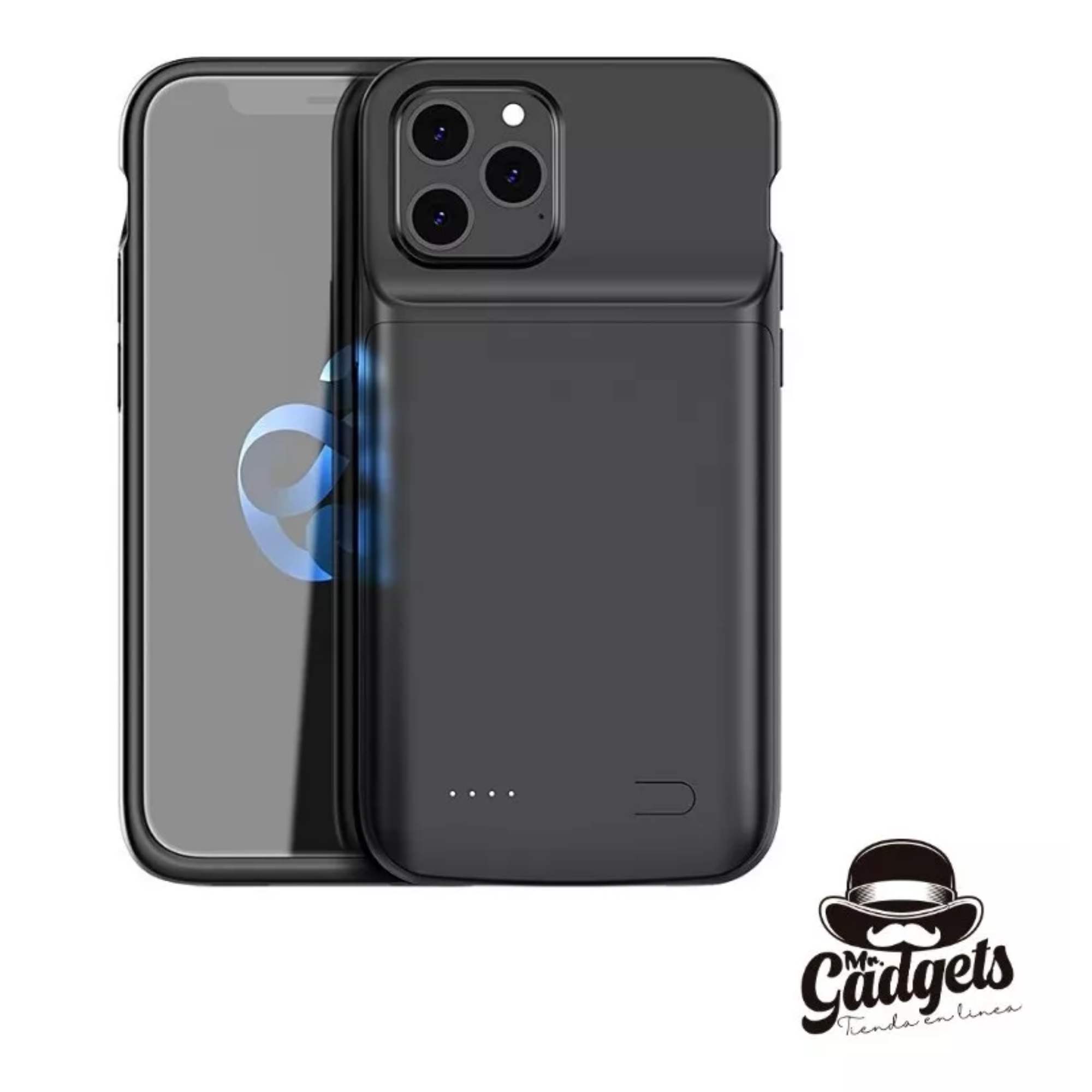 Foto 3 pulgar | Funda Cargadora Powerbank 6500 Mah Mr. Gadgets Negra para iPhone 11 Pro Max Protección