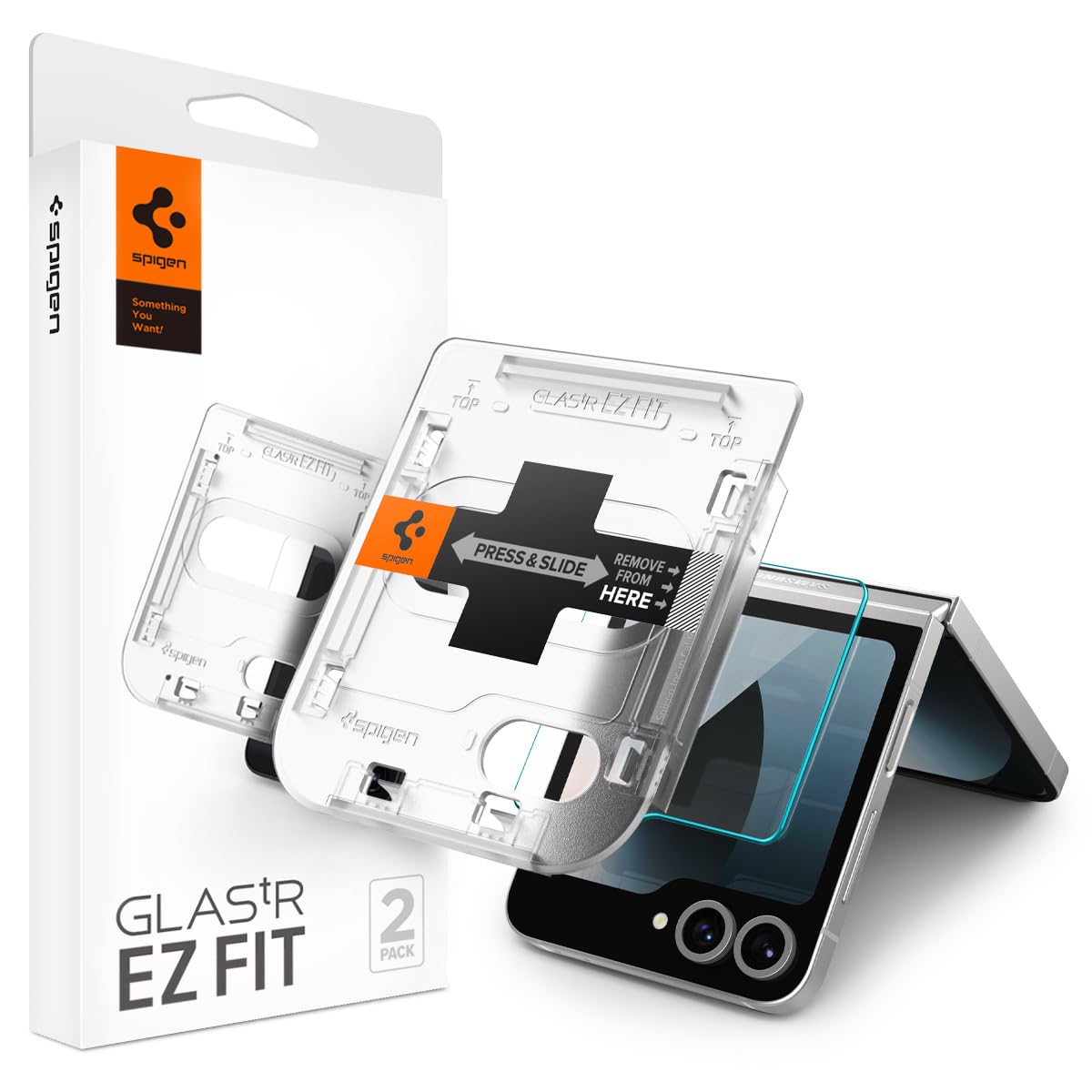 Protector De Pantalla Spigen Glastr Ez Fit Galaxy Z Flip 6, Paquete De 2 - Venta Internacional.