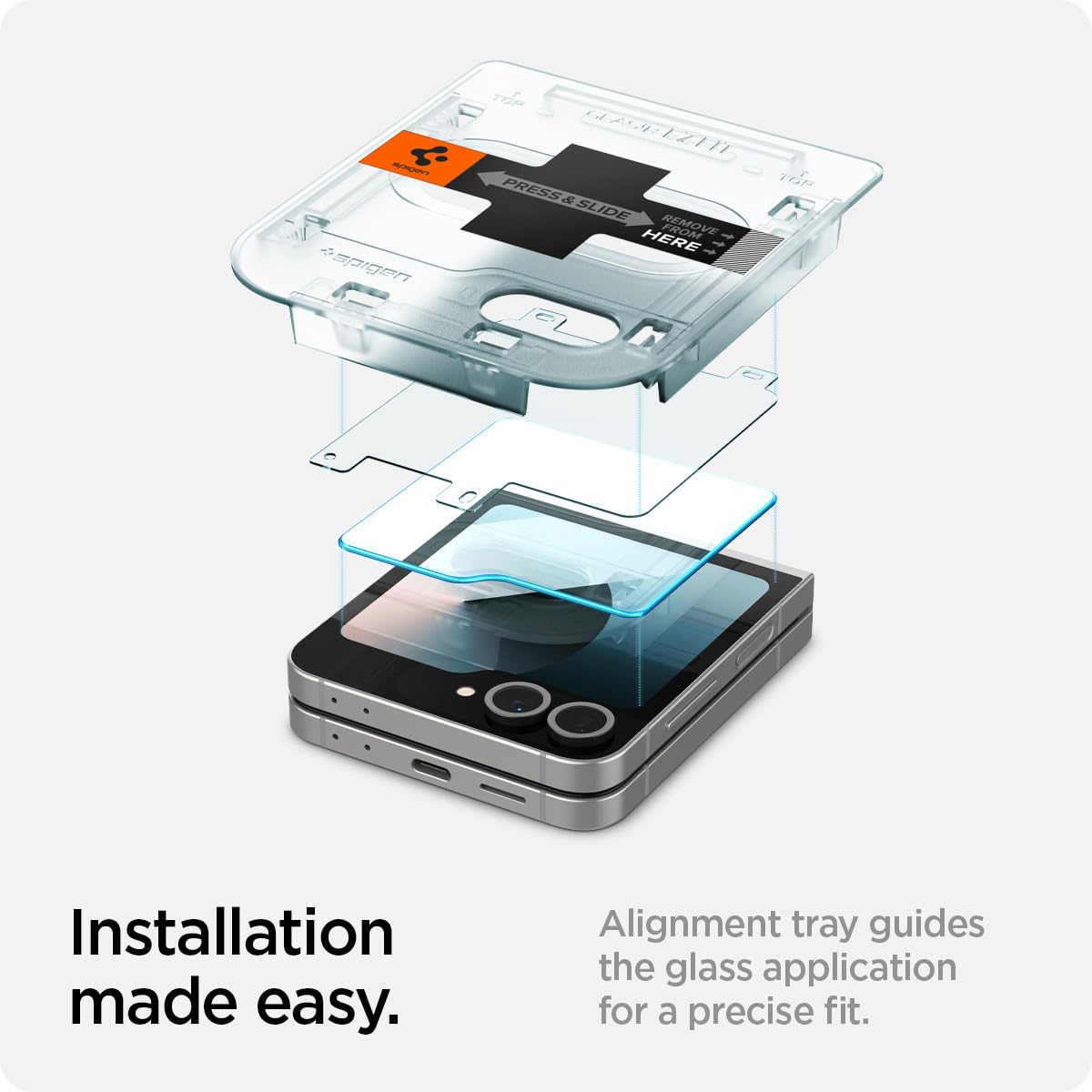Foto 4 pulgar | Protector De Pantalla Spigen Glastr Ez Fit Galaxy Z Flip 6, Paquete De 2 - Venta Internacional.