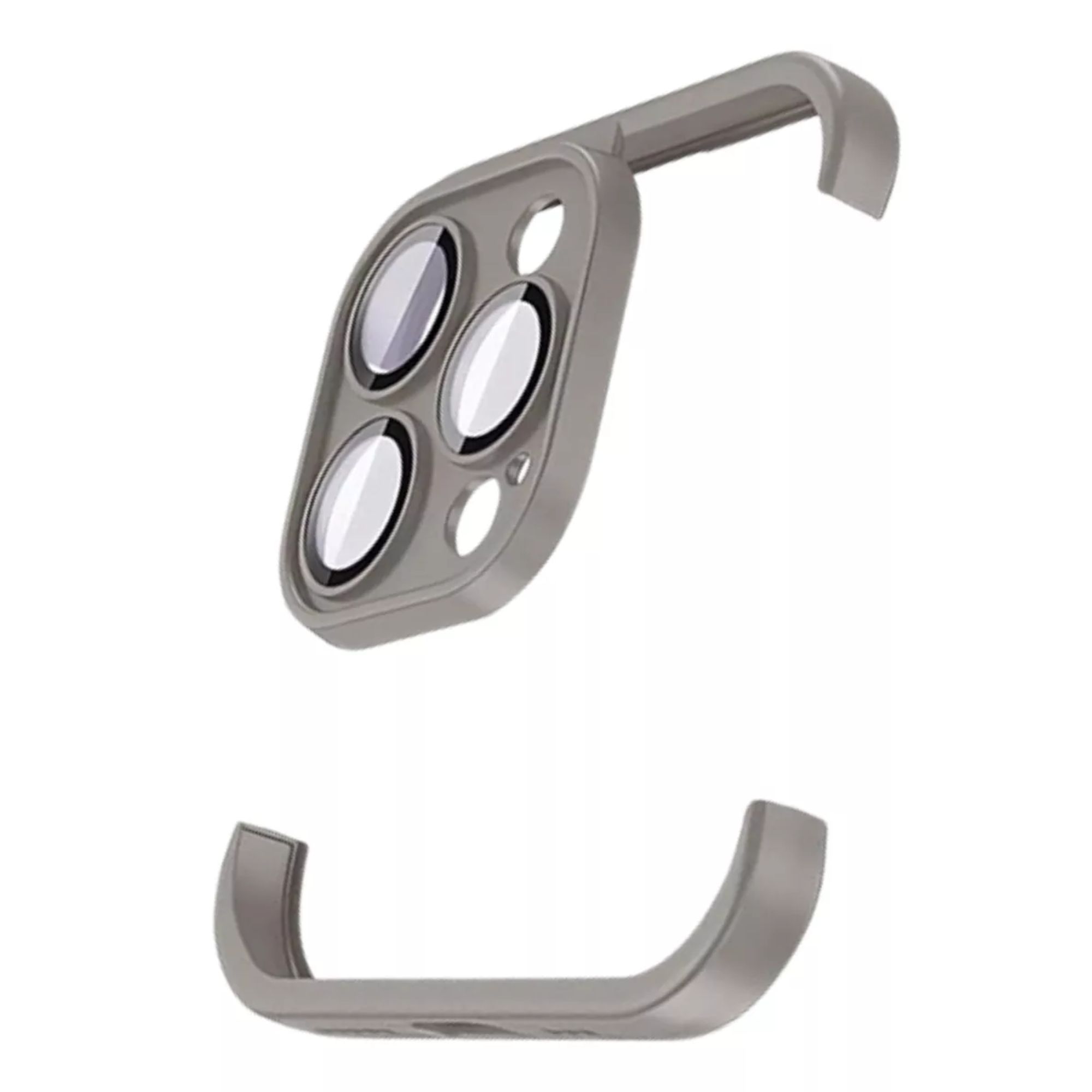 Foto 3 pulgar | Protector Lente Camara Bumper Silicona Para Iphone 15 Promax / Titanio Natural
