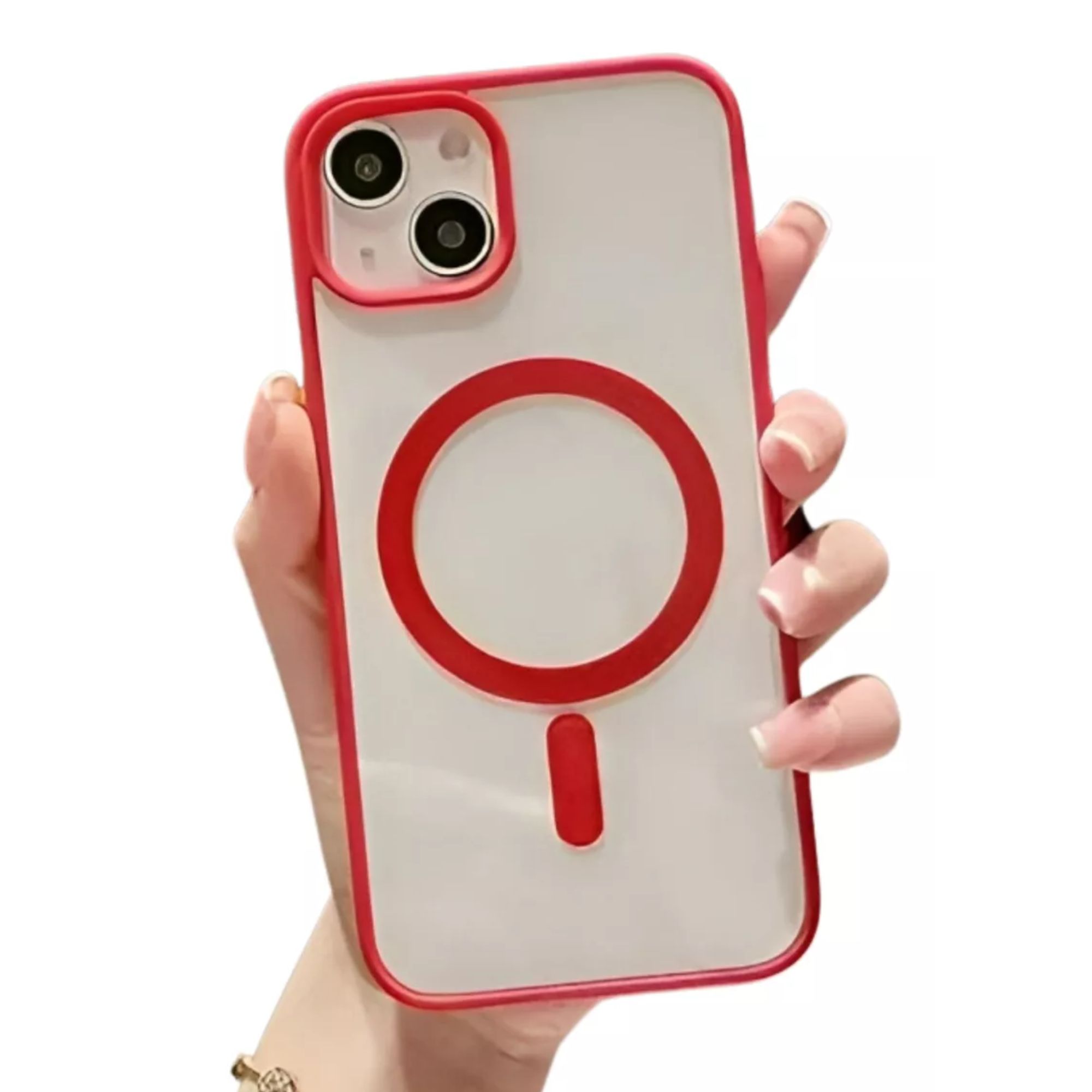 Foto 5 pulgar | Funda Transparente Clear Case Color Para Iphone 16 pro / Rojo