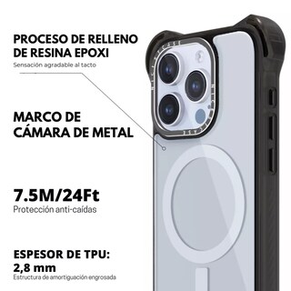 Foto 4 | Funda Transparente Uso Rudo Ultra Bounce Para Iphone 13 Pro Max Transparente Negro Magsafe
