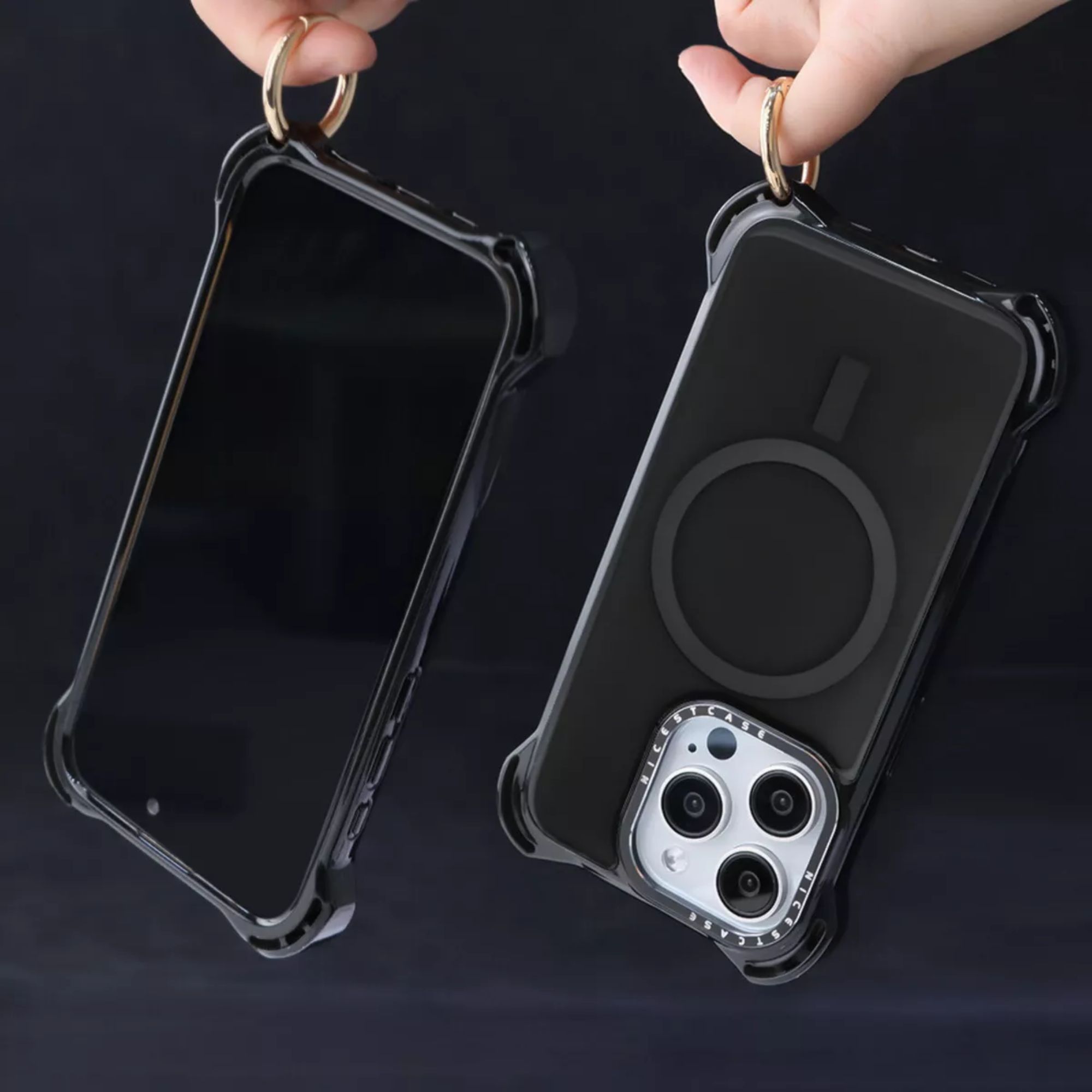 Foto 8 pulgar | Funda Transparente Uso Rudo Ultra Bounce Para Iphone 13/14 / Negro Magsafe