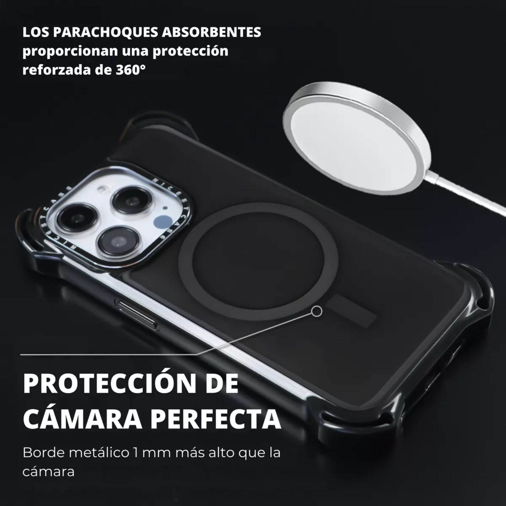 Foto 7 pulgar | Funda Transparente Uso Rudo Ultra Bounce Para Iphone 14 Plus/15 Plus Color Negro