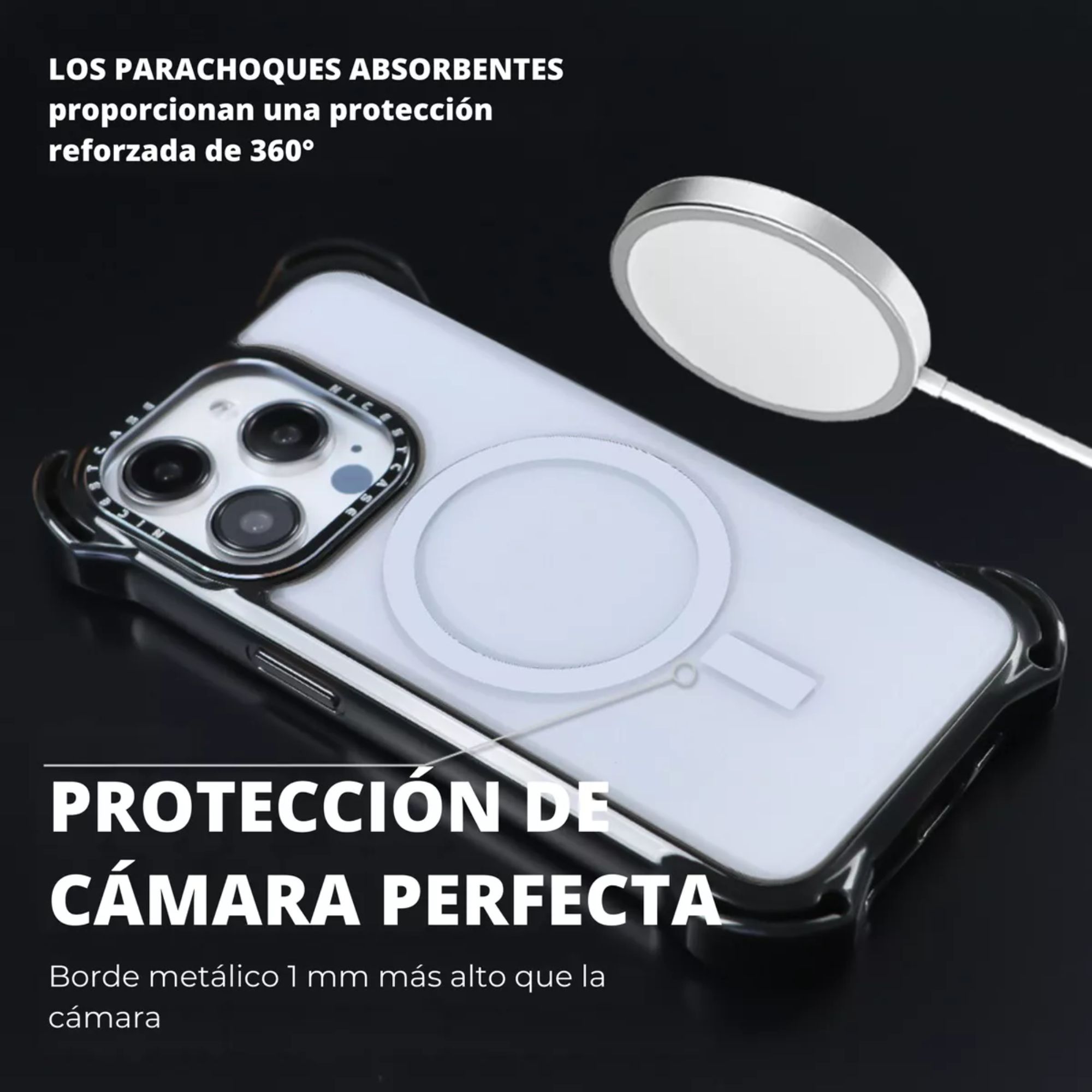 Foto 7 pulgar | Funda Transparente Uso Rudo Ultra Bounce Para Iphone 15 Transparente Con Negro
