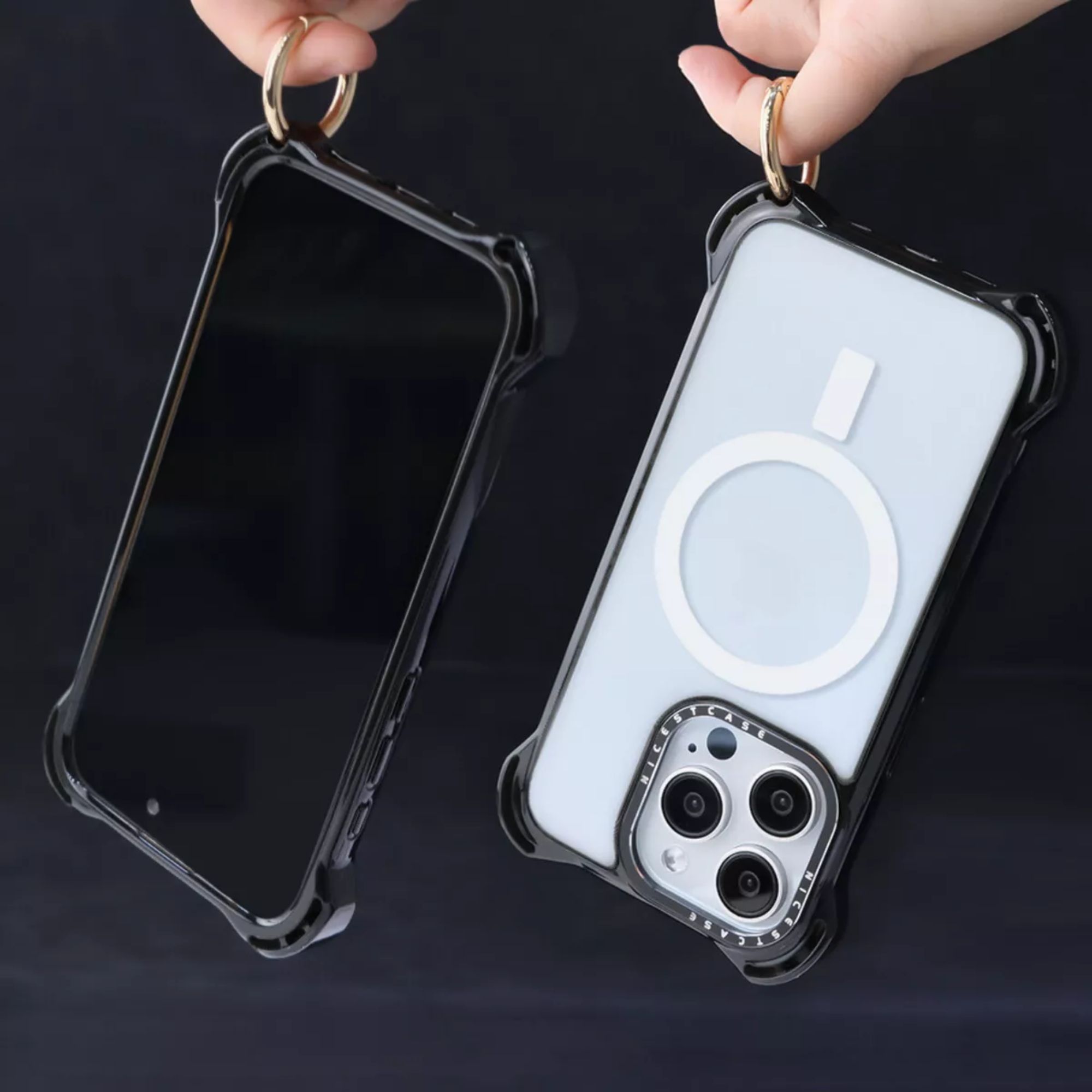 Foto 8 pulgar | Funda Transparente Uso Rudo Ultra Bounce Para Iphone 15 Transparente Con Negro