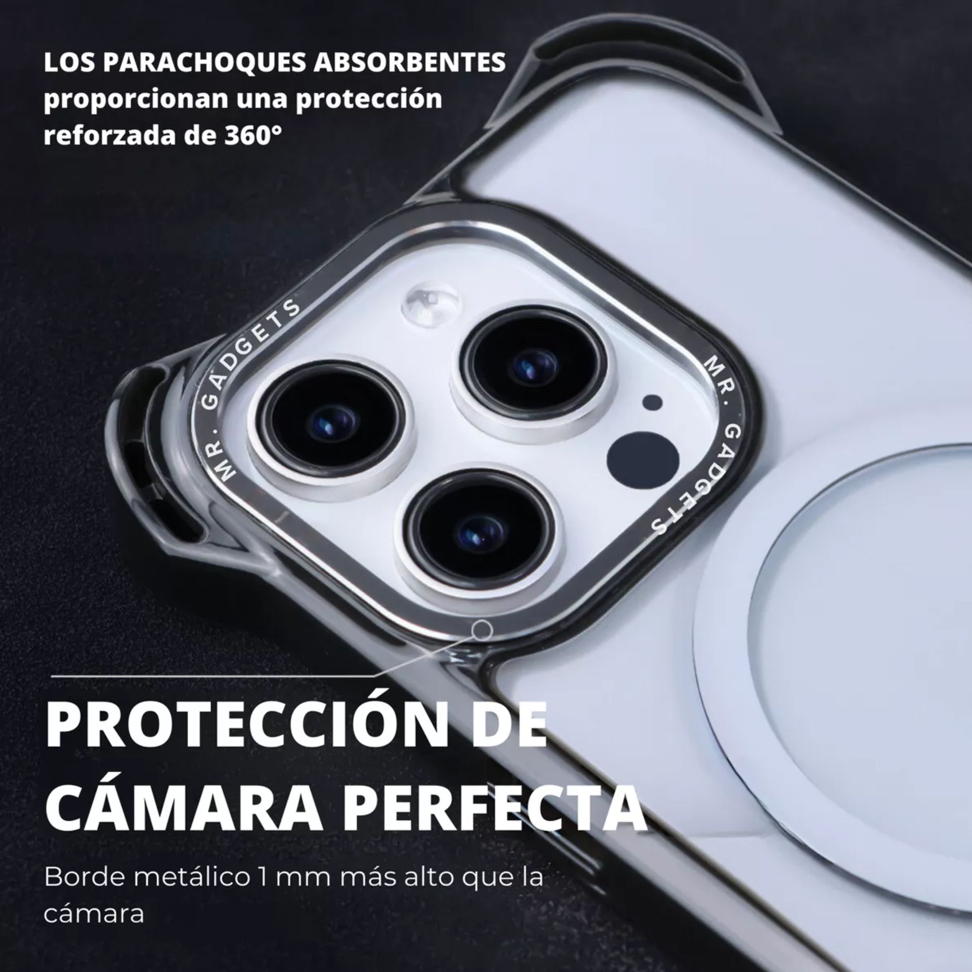 Foto 9 pulgar | Funda Transparente Uso Rudo Ultra Bounce Para Iphone 15 Transparente Con Negro