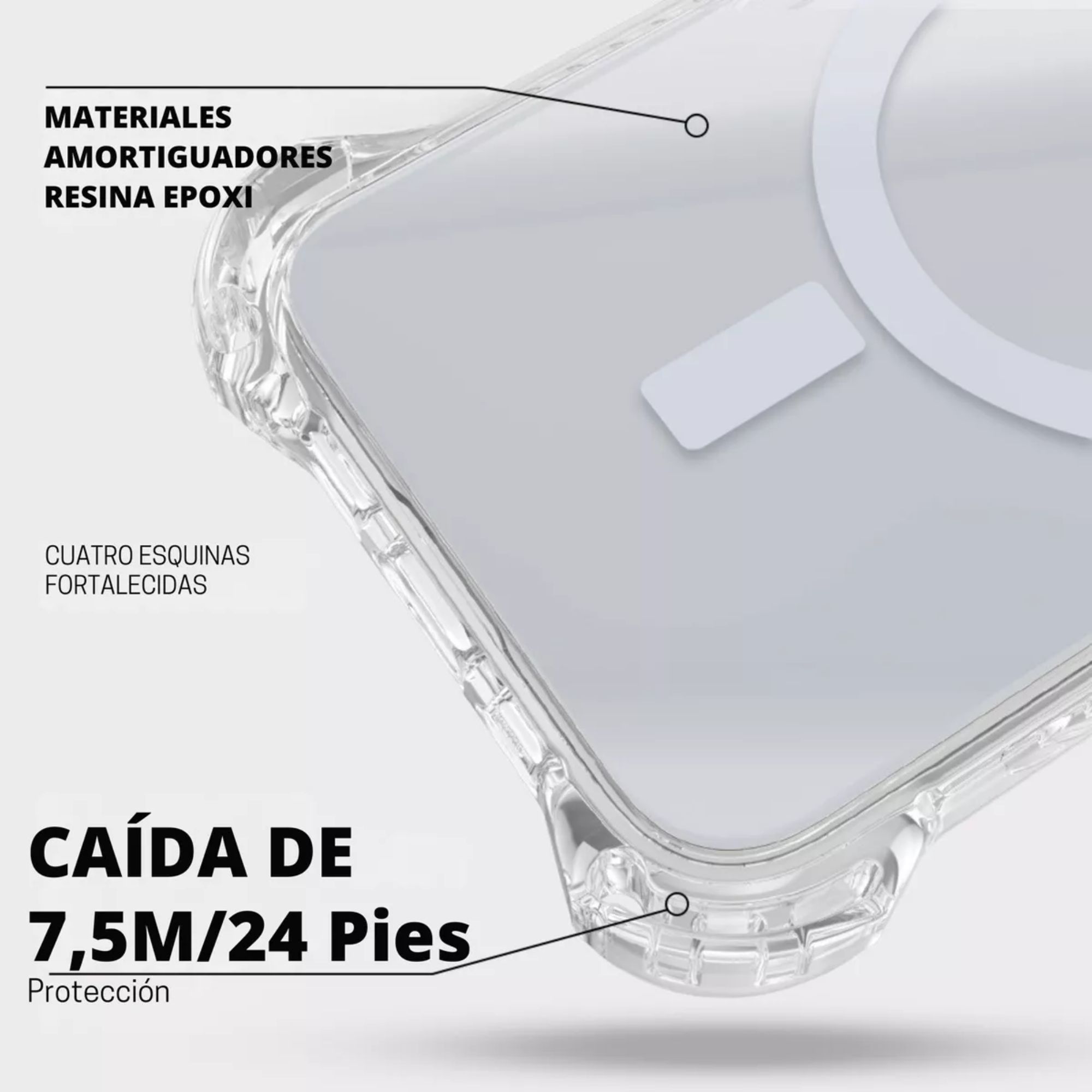 Foto 4 pulgar | Funda Transparente Uso Rudo Ultra Bounce Para Iphone 15 Transparente
