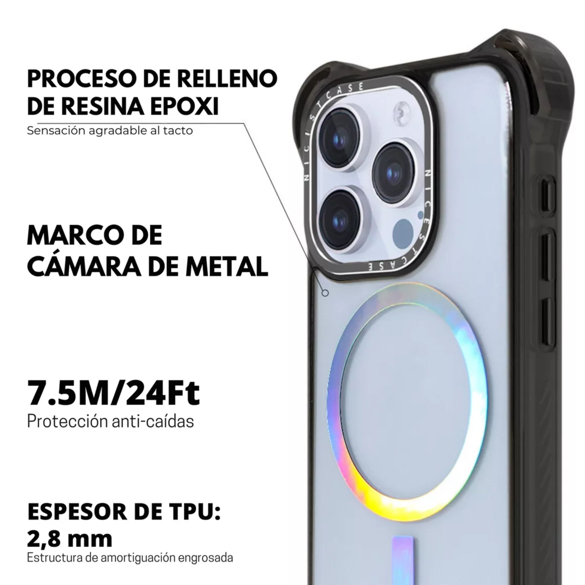 Foto 6 | Funda Case Uso Rudo Ultra Bounce Epoxi Para Iphone 15 Tornasol Magsafe