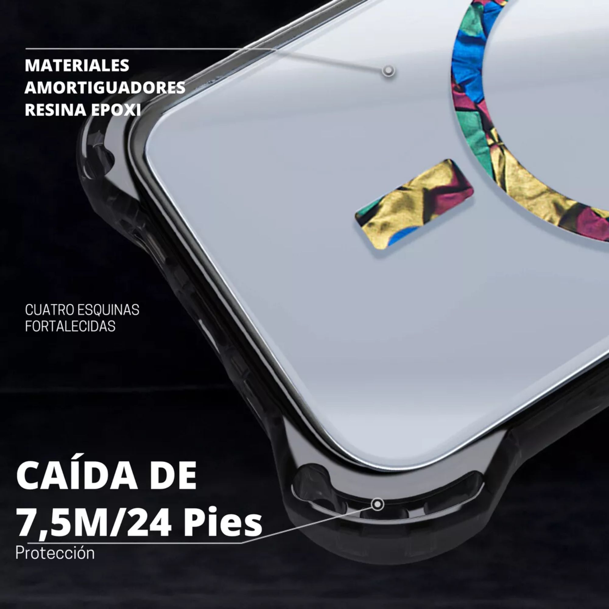 Foto 4 pulgar | Funda Case Uso Rudo Ultra Bounce Epoxi para iPhone 13 - 14   Mr. Gadgets Coral Negro Magsafe