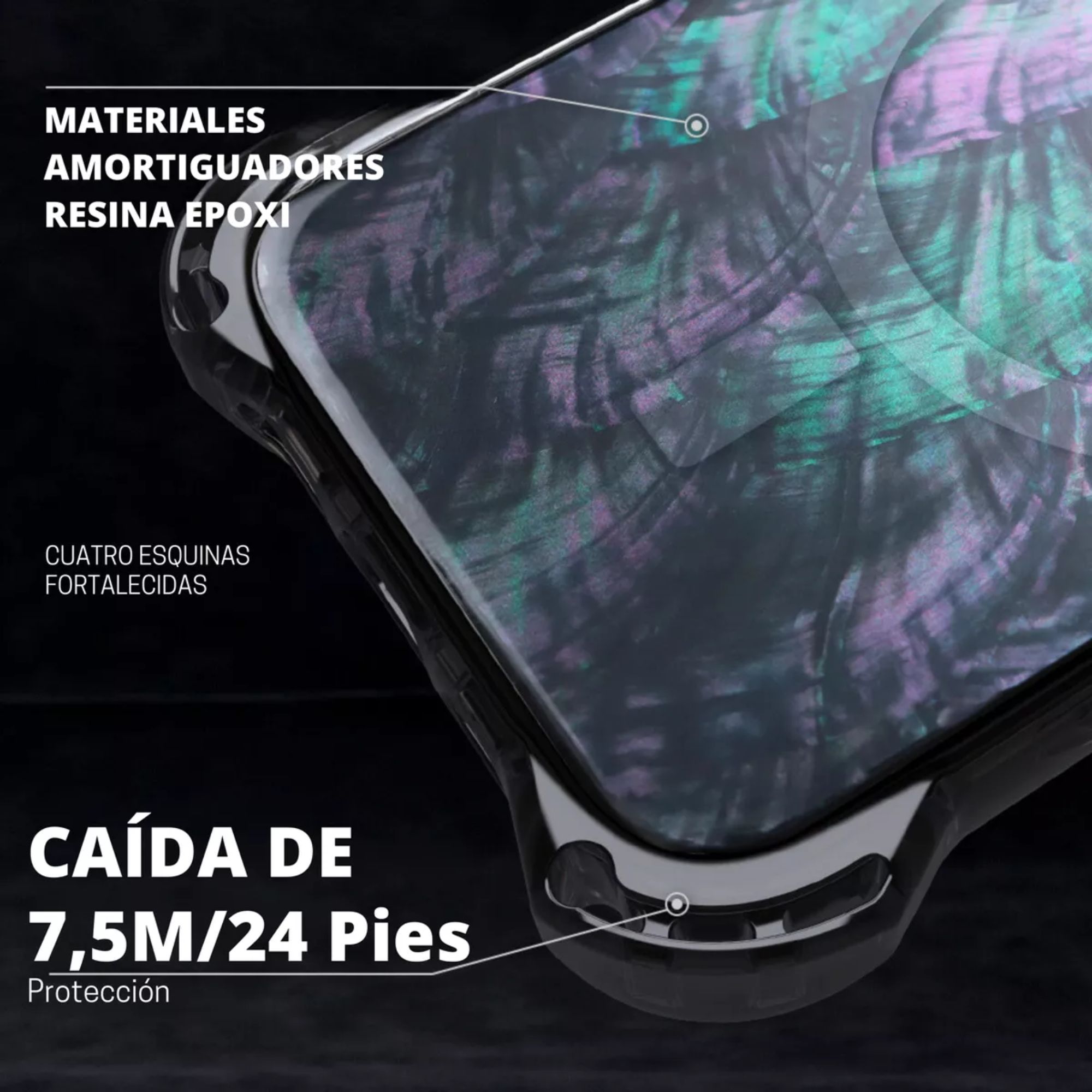 Foto 4 pulgar | Funda Uso Rudo Ultra Bounce Concha Nacar Para Iphone 13 Pro / Concha Color Gris Magsafe