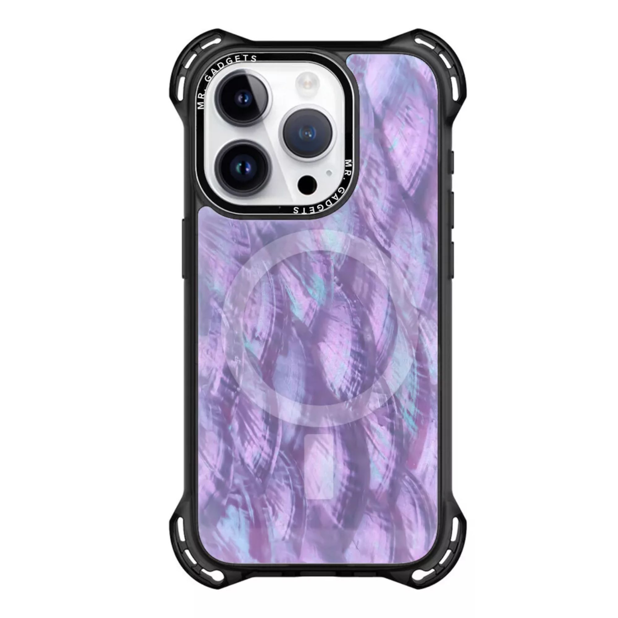 Funda Uso Rudo Ultra Bounce Concha Nacar Para Iphone 13 Pro Max Concha Morada