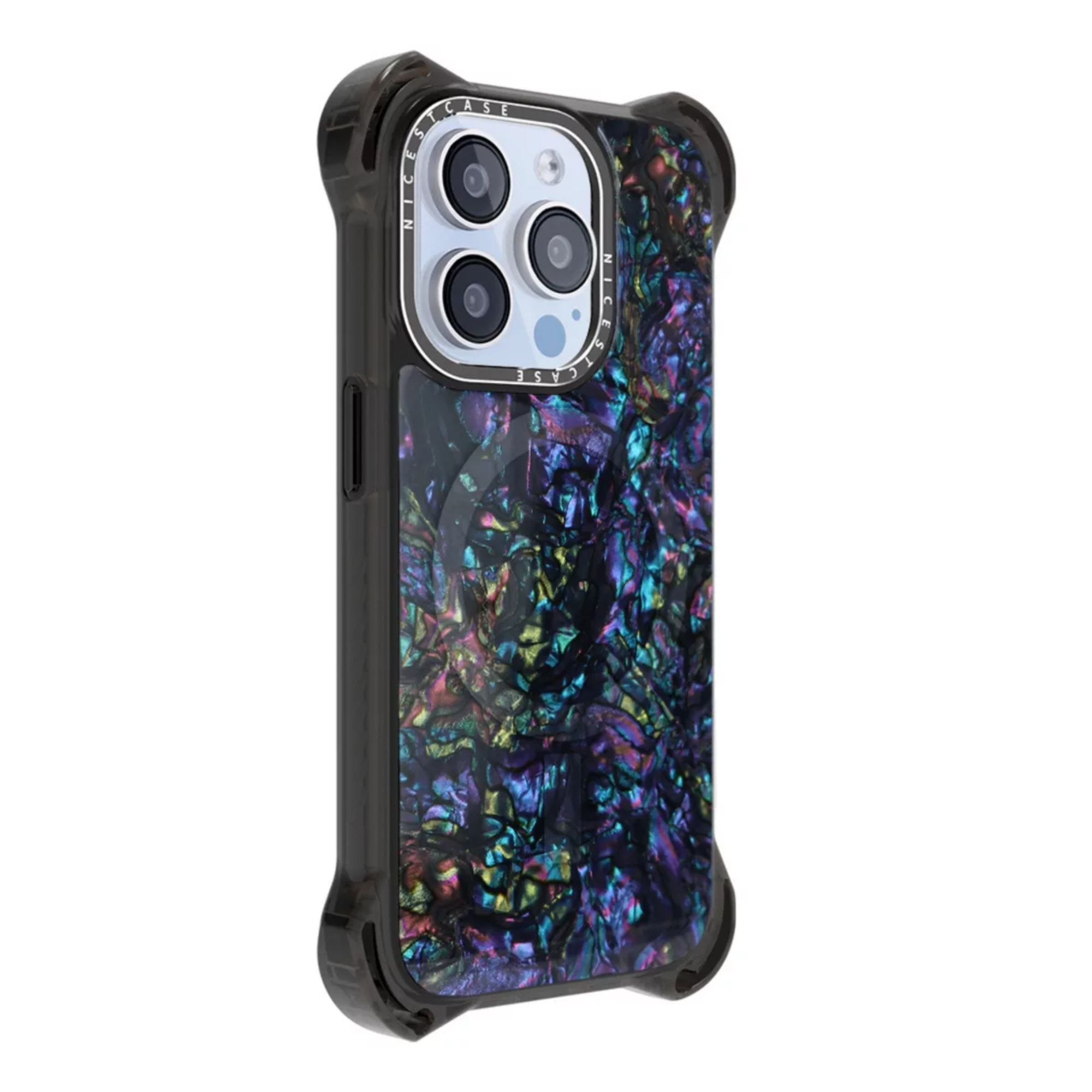 Foto 4 pulgar | Funda Uso Rudo Ultra Bounce Concha Nacar Para Iphone 14 Plus/15 Plus Concha Color Negro