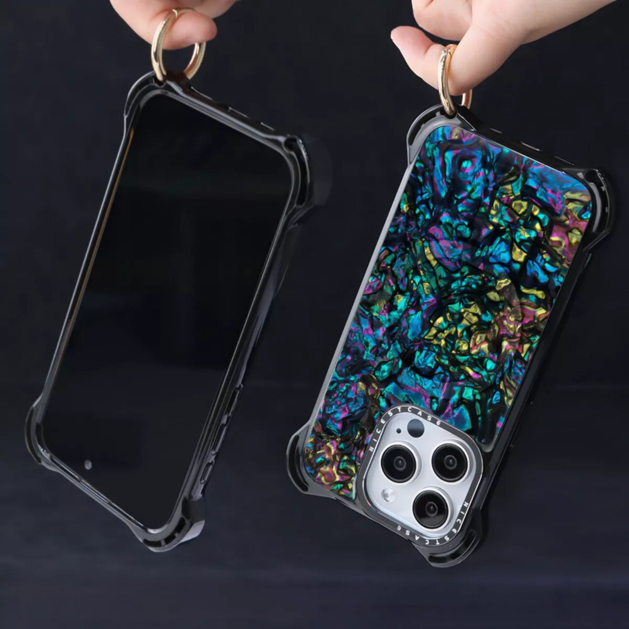 Foto 8 | Funda Uso Rudo Ultra Bounce Concha Nacar Para Iphone 14 Plus/15 Plus Concha Color Negro