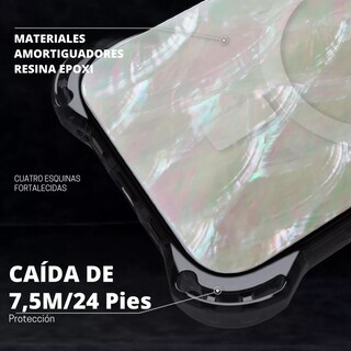 Foto 7 | Funda Uso Rudo Ultra Bounce Concha Nacar Para Iphone 15 Concha Color Blanco Magsafe