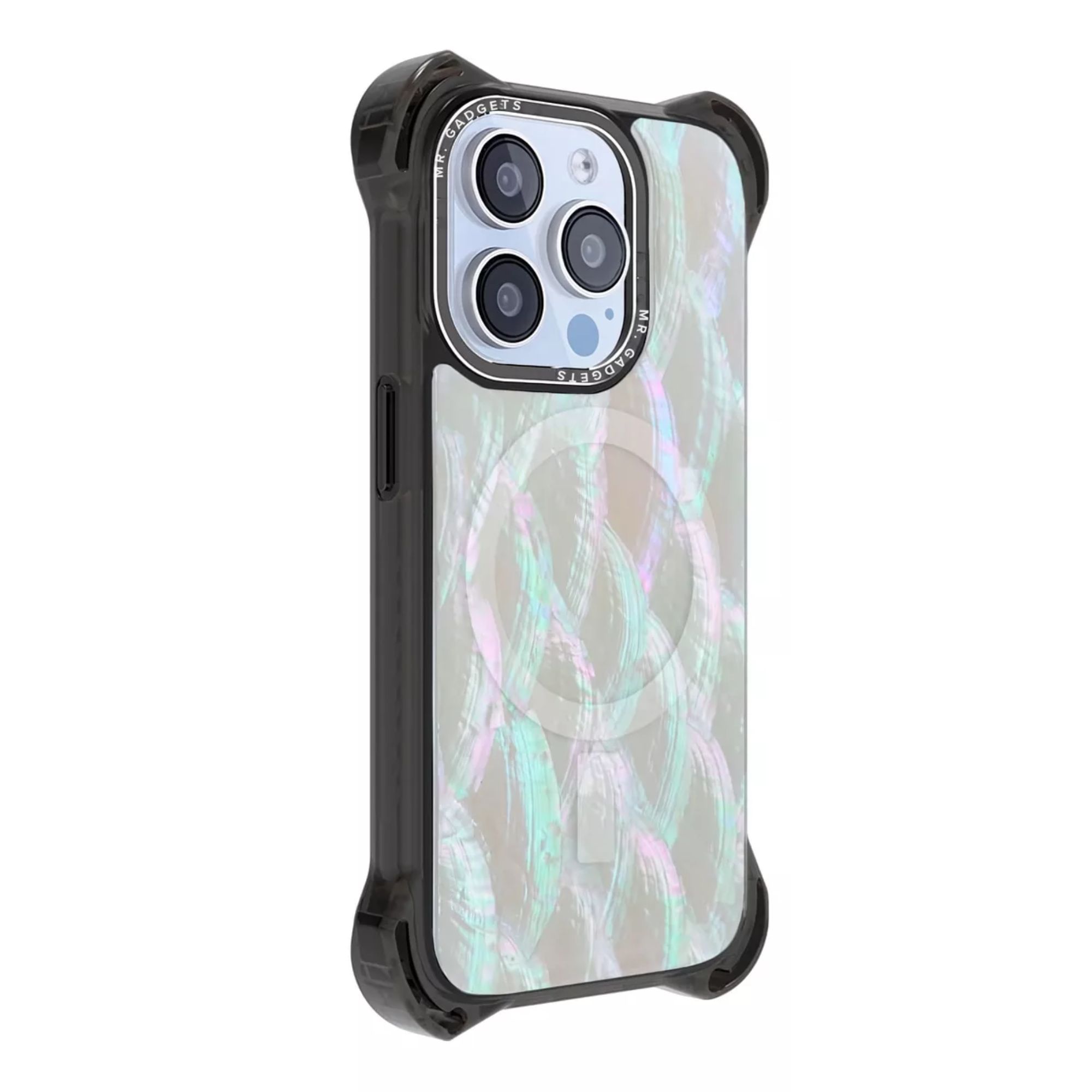 Foto 3 pulgar | Funda Uso Rudo Ultra Bounce Concha Nacar Para Iphone 15 Pro / Concha Color Blanco Magsafe