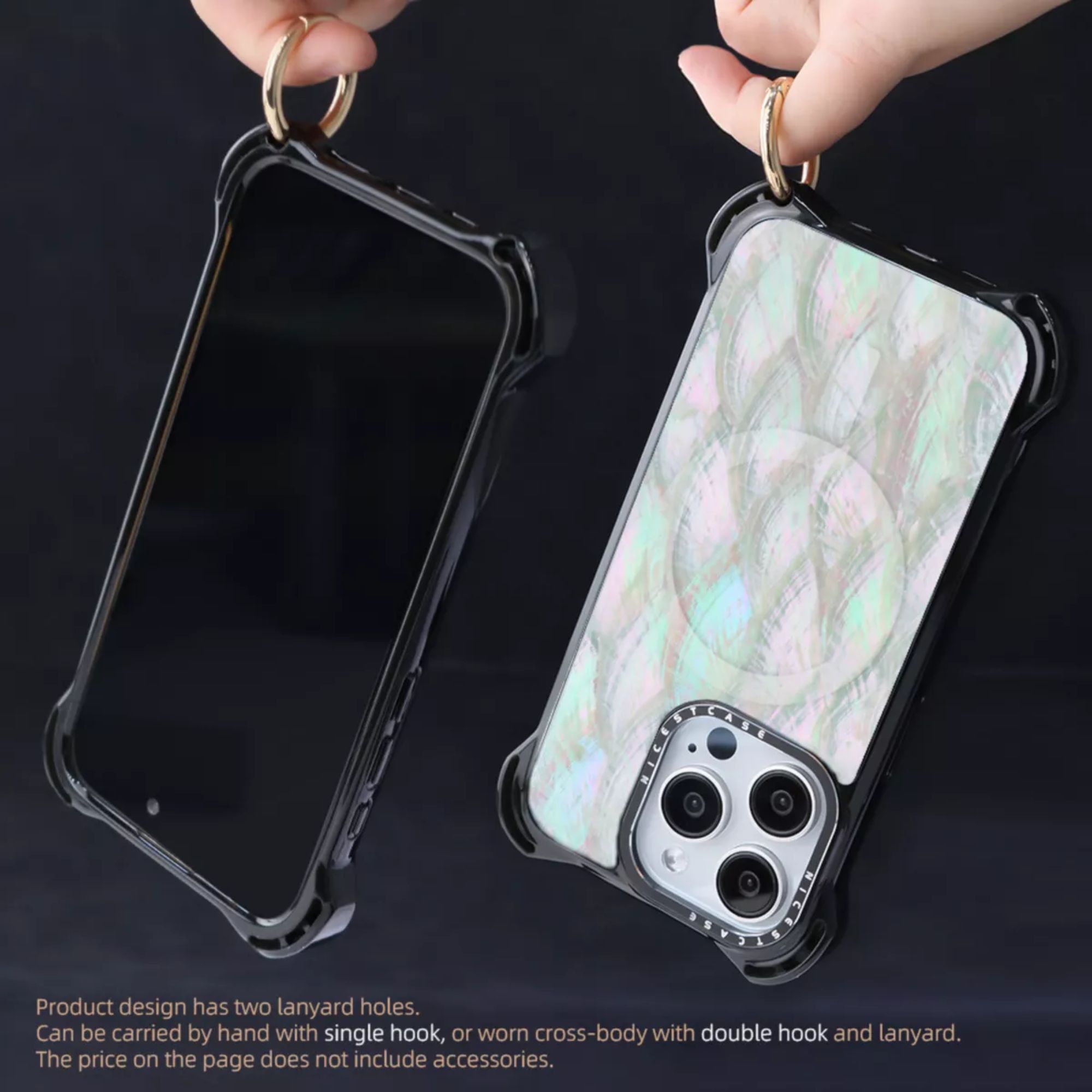 Foto 7 pulgar | Funda Uso Rudo Ultra Bounce Concha Nacar Para Iphone 15 Promax Concha Color Blanco Magsafe