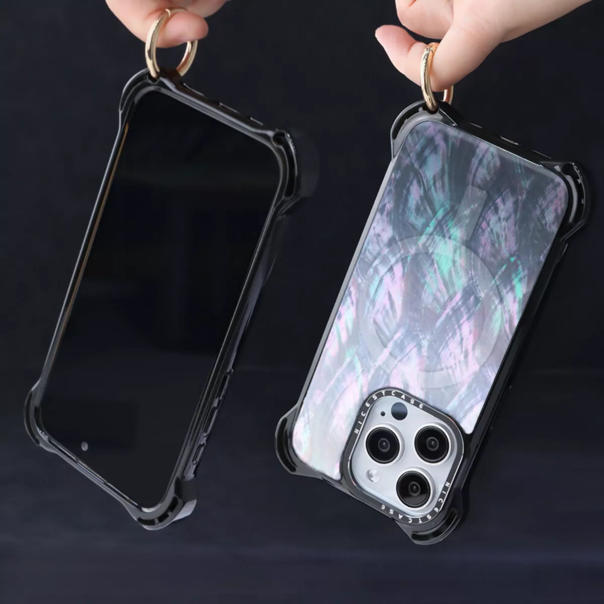 Foto 8 pulgar | Funda Uso Rudo Ultra Bounce Concha Nacar Para Iphone 15 Promax Concha Color Gris Magsafe
