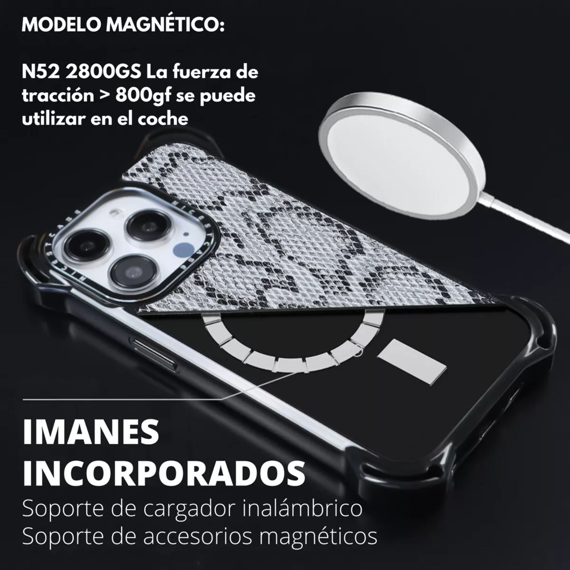 Foto 9 pulgar | Funda Uso Rudo Para Iphone Magsafe Ultra Bounce Animal Print Protector Para Iphone 15 Pro / Piton