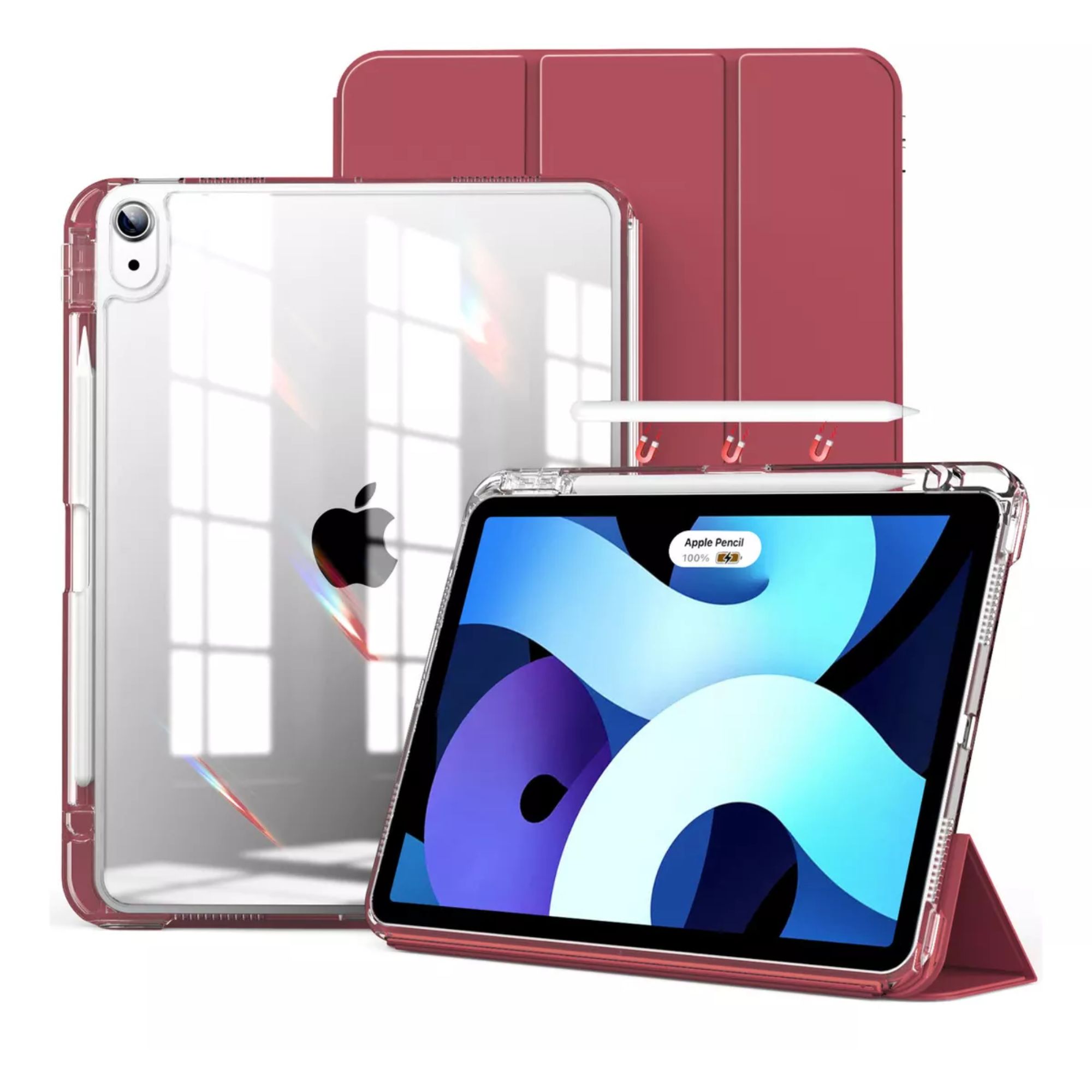 Foto 2 pulgar | Funda Para Ipad Pro 12.9 / Air 13 M2 Smart Cover Soporte Color Rojo