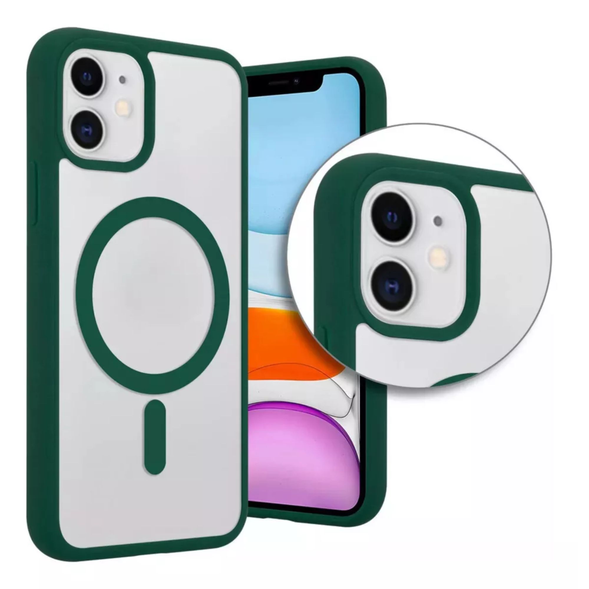 Foto 8 pulgar | Kit Mica Cámara Para Iphone 16 + Funda Case Transparente Para Iphone 16 / Verde