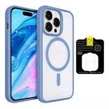 Kit Mica Cámara Para Iphone 16 + Funda Case Transparente Para Iphone 16 / Azul Sierra