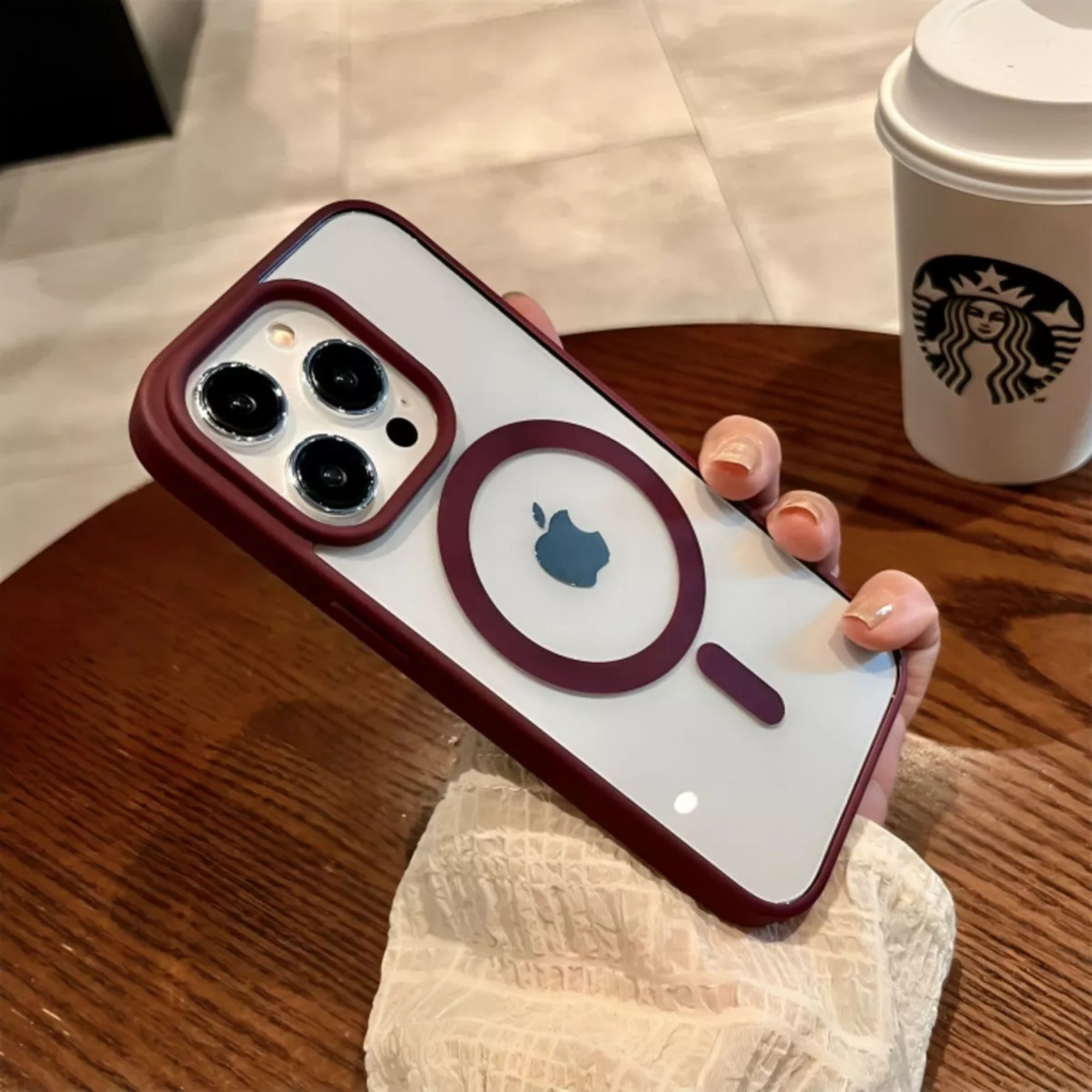 Foto 9 pulgar | Kit Mica Cámara Para Iphone 16 + Funda Case Transparente Para Iphone 16 / Vino