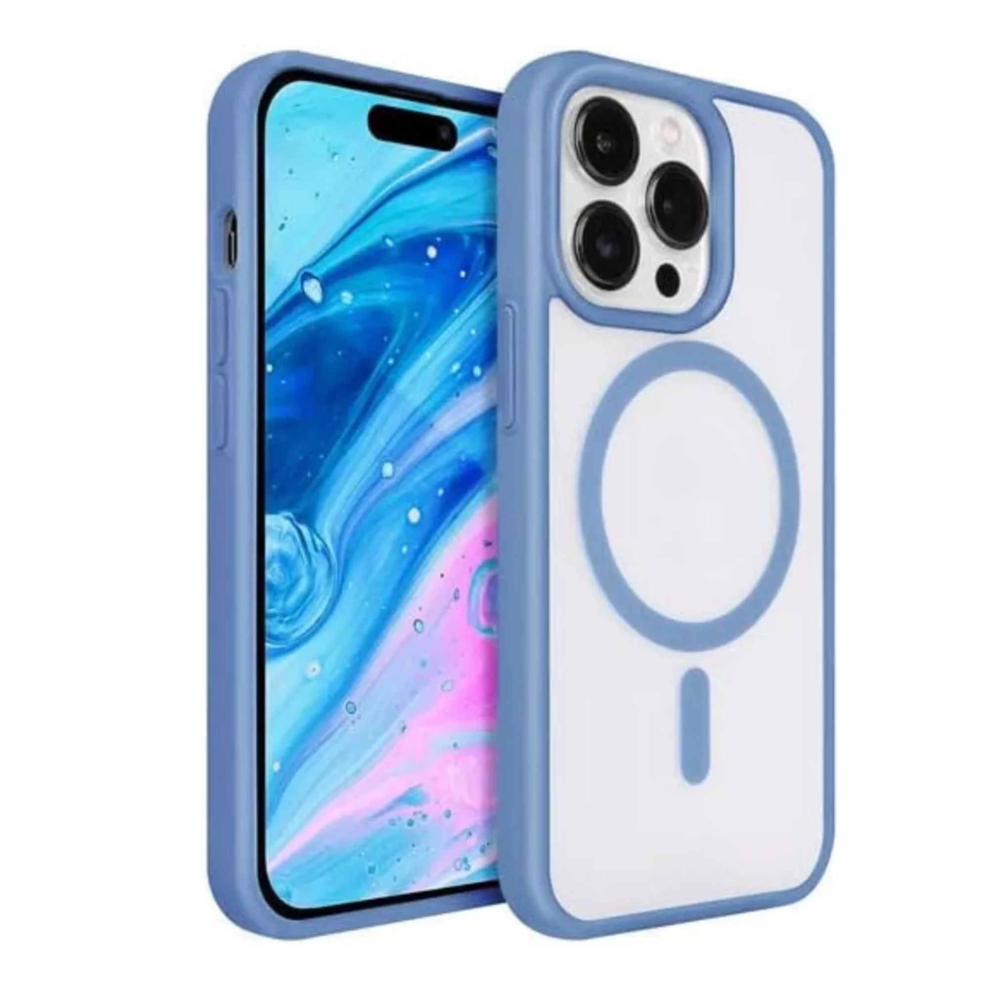 Foto 3 pulgar | Kit Mica Cámara Para Iphone 16 + Funda Case Transparente Para Iphone 16 Plus / Azul Sierra