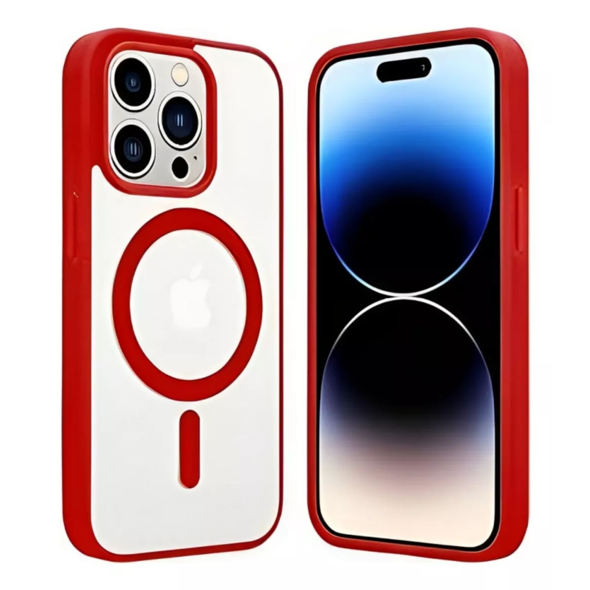 Foto 4 pulgar | Kit Mica Cámara + Funda Case Transparente con Rojo para iPhone 16 Pro