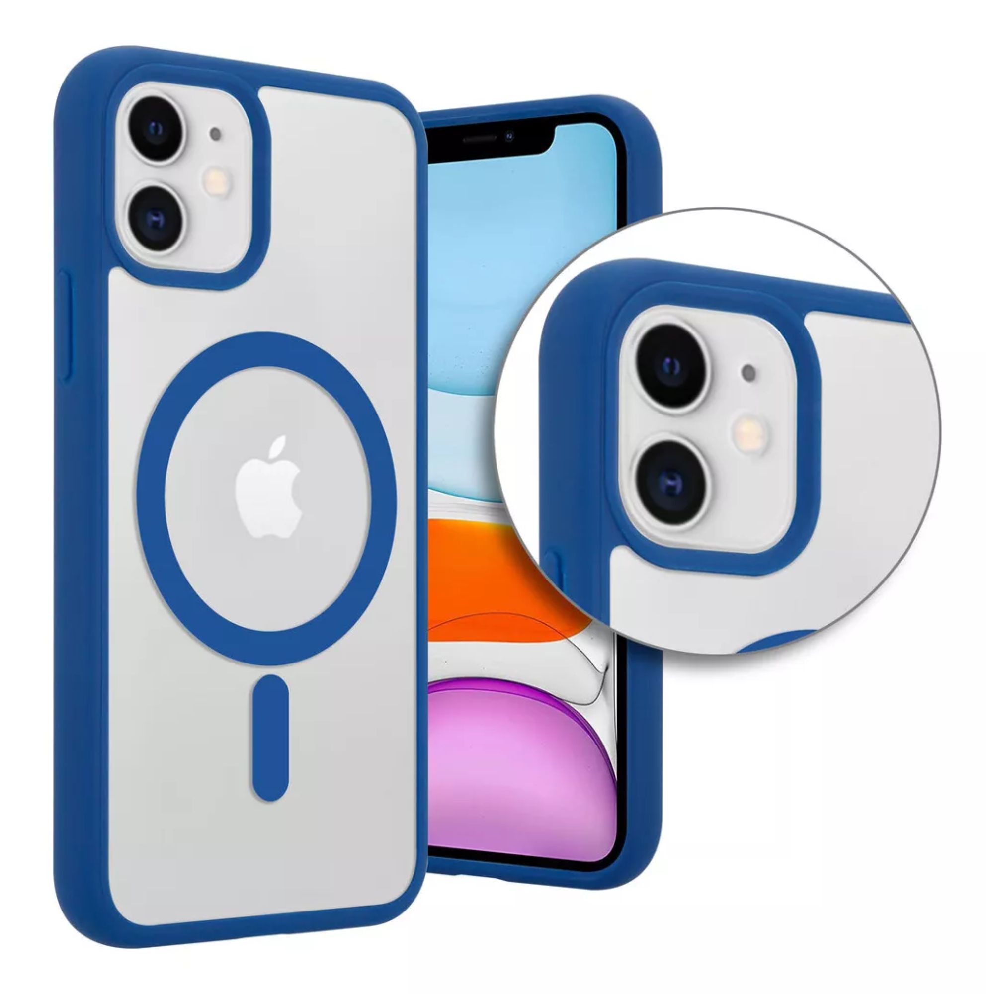 Foto 6 pulgar | Kit Mica Cámara Para Iphone 16 + Funda Case Transparente Para Iphone 16 Pro Max / Azul Navy