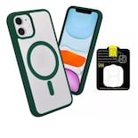 Kit Mica Cámara Para Iphone 16 + Funda Case Transparente Para Iphone 16 Pro Max / Verde
