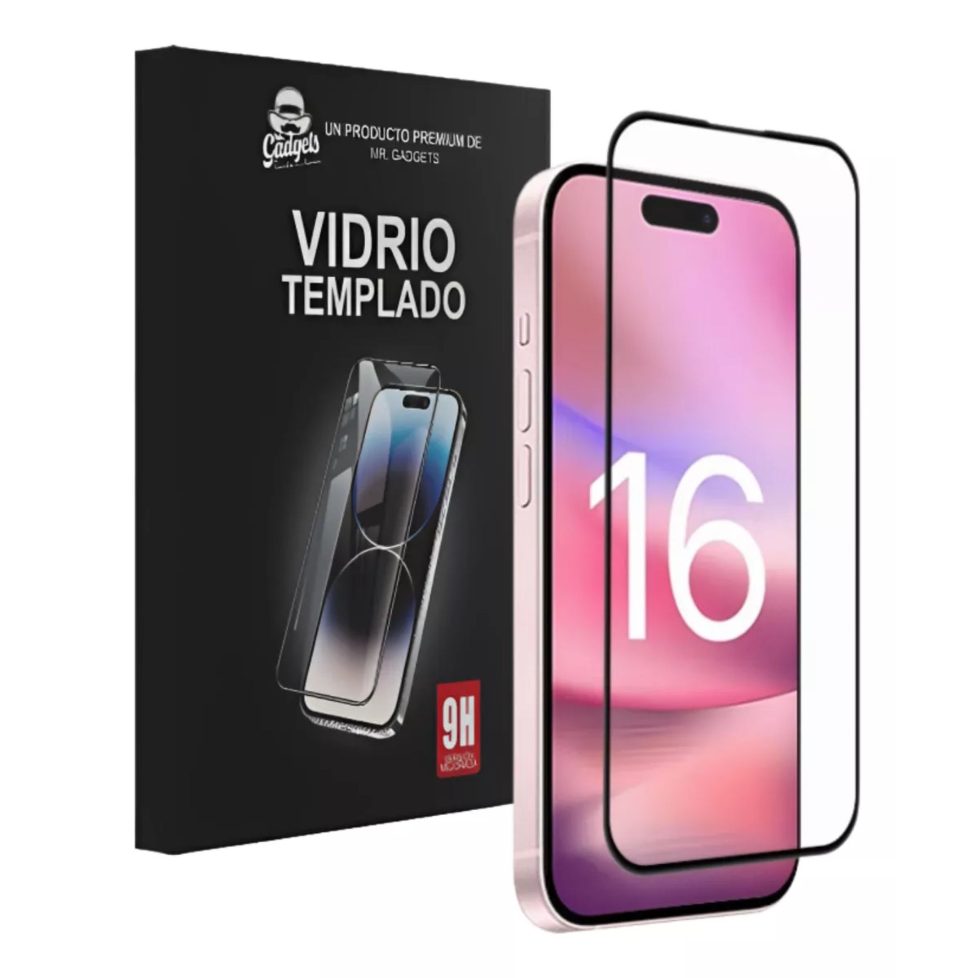 Foto 2 pulgar | Mica Cristal Vidrio Templado 9d Premium Para Iphone 16 Serie Para Iphone 16 Plus
