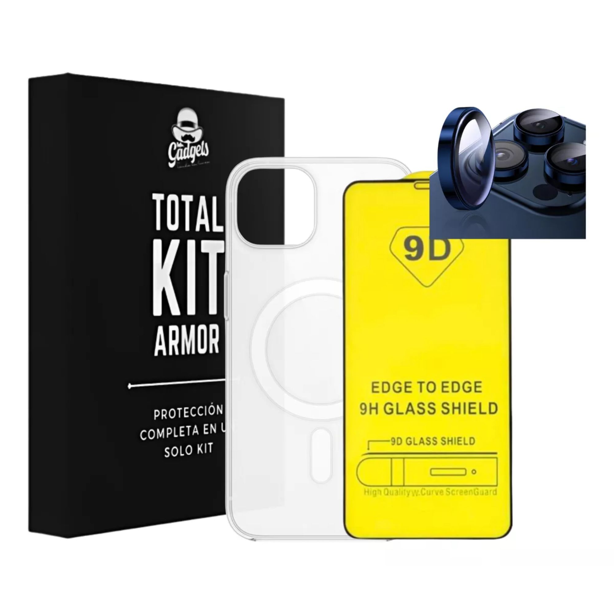 Foto 2 pulgar | Kit Funda + Mica Pantalla + Aros Cámara Para Iphone Magsafe Para Iphone 11 Pro Max / Azul