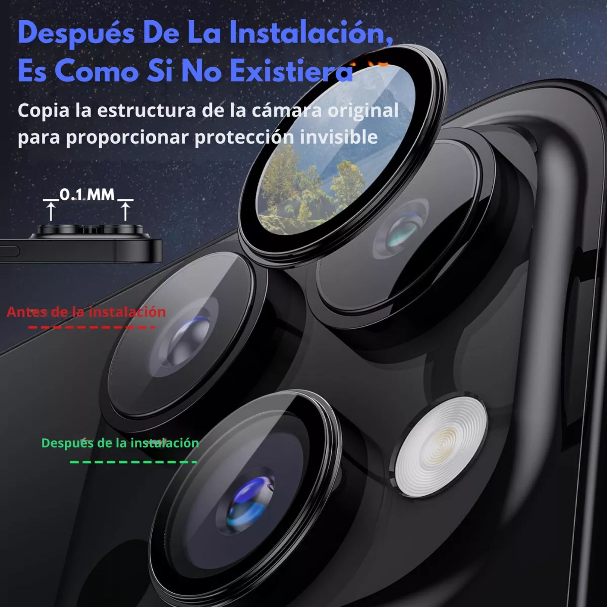 Foto 7 pulgar | Kit Funda + Mica Pantalla + Aros Cámara Para Iphone Magsafe Para Iphone 11 Pro Max / Azul