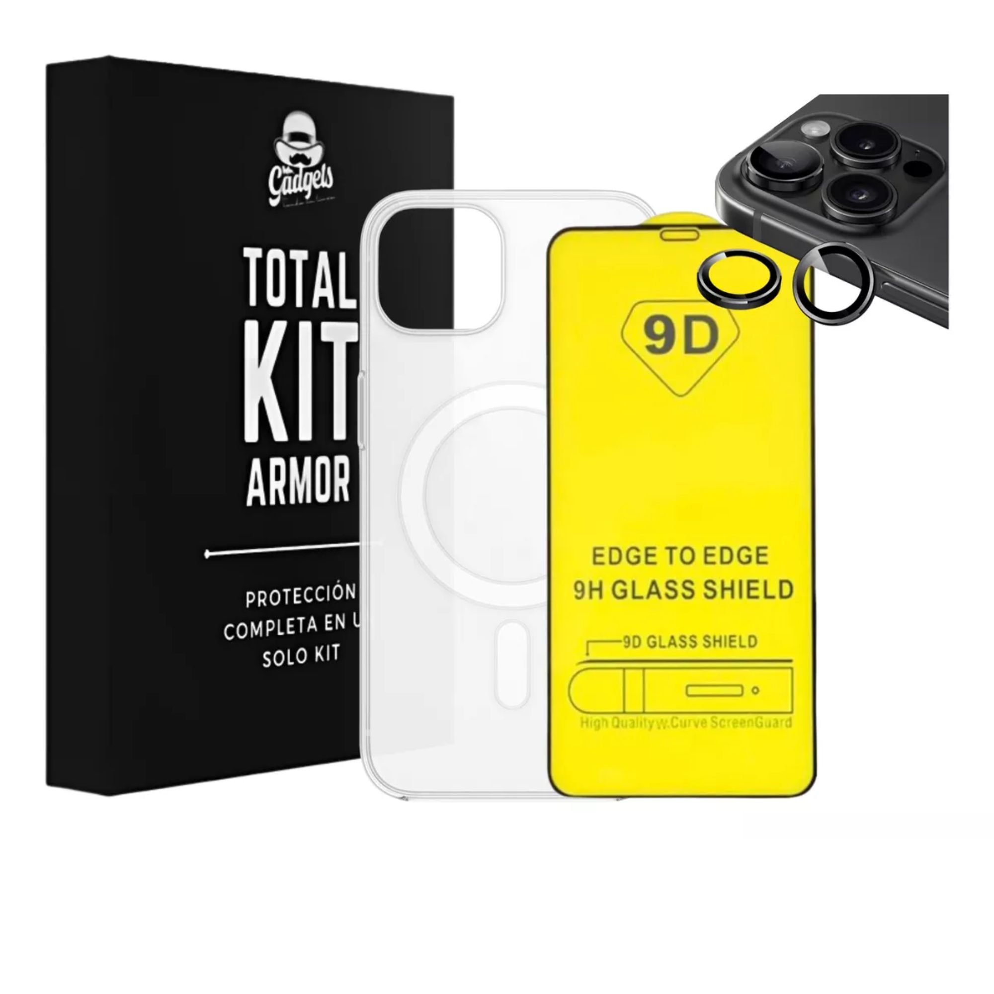 Foto 2 | Kit Armor Rosa para iPhone 13 Pro Funda Mica de Pantalla y Aros de Cámara con MagSafe